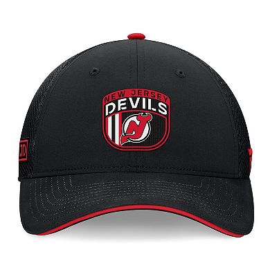 Men's Fanatics Black New Jersey Devils 2024 NHL Draft On Stage Trucker Adjustable Hat