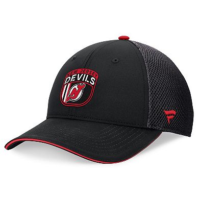 Men's Fanatics Black New Jersey Devils 2024 NHL Draft On Stage Trucker Adjustable Hat