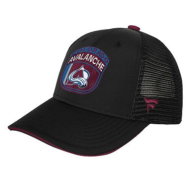 Youth Fanatics Burgundy Colorado Avalanche 2024 NHL Draft On Stage Trucker Adjustable Hat