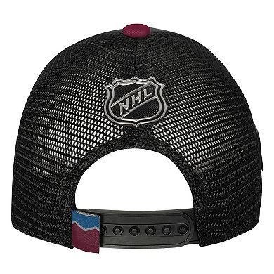 Youth Fanatics Burgundy Colorado Avalanche 2024 NHL Draft On Stage Trucker Adjustable Hat