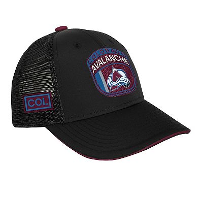 Youth Fanatics Burgundy Colorado Avalanche 2024 NHL Draft On Stage Trucker Adjustable Hat