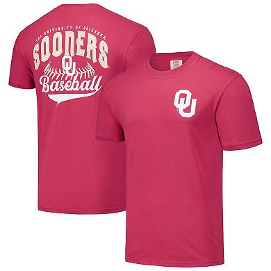 Men's Crimson Oklahoma Sooners Baseball Comfort Colors T-Shirt