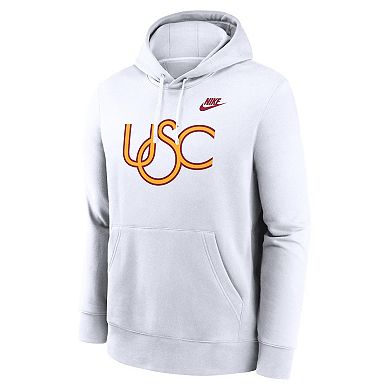 Men's Nike White USC Trojans Legacy Logo Club Fleece Pullover Hoodie