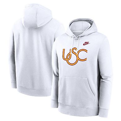 Men's Nike White USC Trojans Legacy Logo Club Fleece Pullover Hoodie