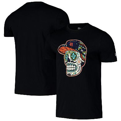 Men's New Era Black Detroit Tigers Sugar Skulls T-Shirt