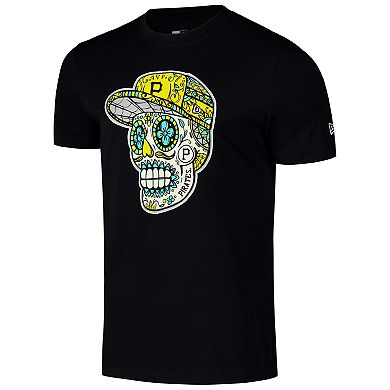 Men's New Era Black Pittsburgh Pirates Sugar Skulls T-Shirt