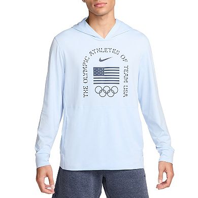 Men's Nike Light Blue Team USA Restore Yoga Long Sleeve Hoodie T-Shirt