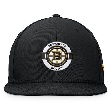 Men's Fanatics Black Boston Bruins Authentic Pro Training Camp Snapback Hat