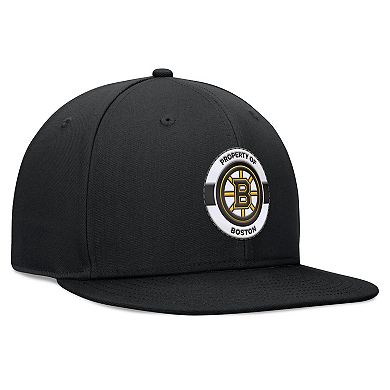 Men's Fanatics Black Boston Bruins Authentic Pro Training Camp Snapback Hat