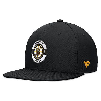 Men's Fanatics Black Boston Bruins Authentic Pro Training Camp Snapback Hat