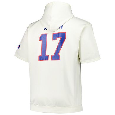 Men's Fanatics Josh Allen Cream Buffalo Bills Big & Tall Short Sleeve Hoodie T-Shirt