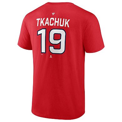 Men's Fanatics Matthew Tkachuk Red Florida Panthers 2024 Stanley Cup Champions Power Name & Number T-Shirt