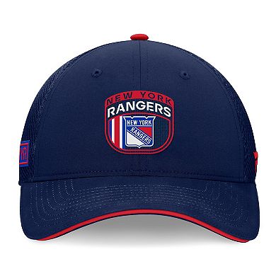 Men's Fanatics Navy New York Rangers 2024 NHL Draft On Stage Trucker Adjustable Hat