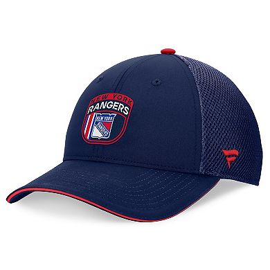 Men's Fanatics Navy New York Rangers 2024 NHL Draft On Stage Trucker Adjustable Hat