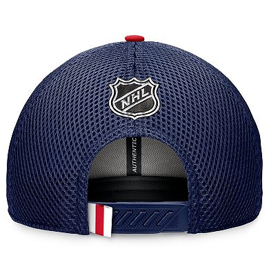 Men's Fanatics Navy New York Rangers 2024 NHL Draft On Stage Trucker Adjustable Hat