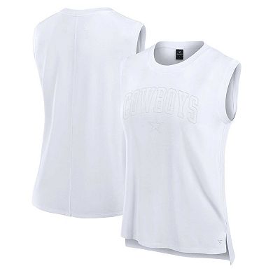 Women's Fanatics White Dallas Cowboys Studio Gym Tank Top