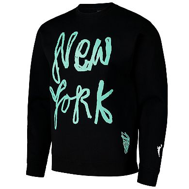 Unisex round21 Black New York Liberty City Pullover Crew Sweatshirt