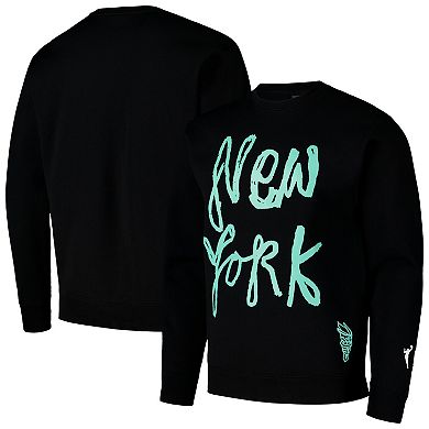 Unisex round21 Black New York Liberty City Pullover Crew Sweatshirt