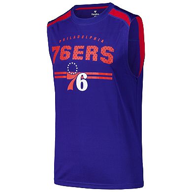 Men's Fanatics Royal Philadelphia 76ers Birdseye Muscle Tank Top