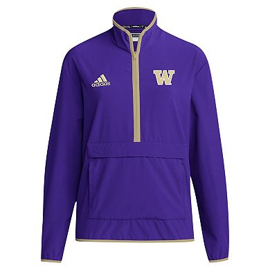 Men's adidas Purple Washington Huskies Coaches Sideline Half-Zip Jacket