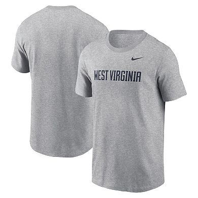 Men's Nike Heather Gray West Virginia Mountaineers Primetime Evergreen Wordmark T-Shirt