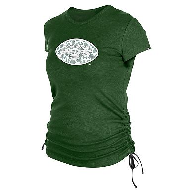 Women's New Era Green New York Jets Ruched Side T-Shirt