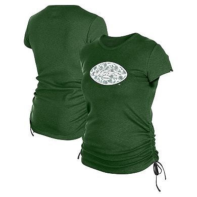 Women's New Era Green New York Jets Ruched Side T-Shirt