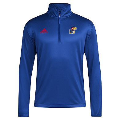 Men's adidas Royal Kansas Jayhawks Coaches Sideline Quarter-Zip Top