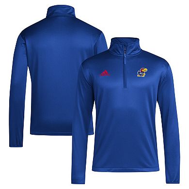 Men's adidas Royal Kansas Jayhawks Coaches Sideline Quarter-Zip Top