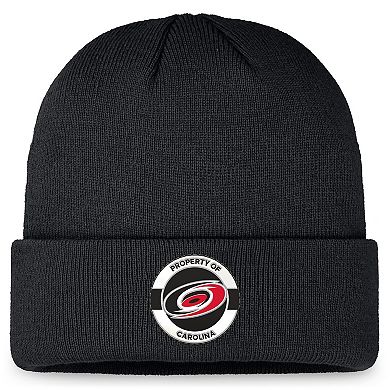 Men's Fanatics Black Carolina Hurricanes Authentic Pro Training Camp Cuffed Knit Hat