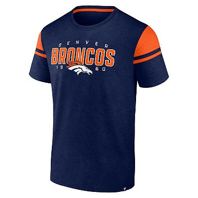 Men's Fanatics Navy Denver Broncos Old School Play Slub T-Shirt