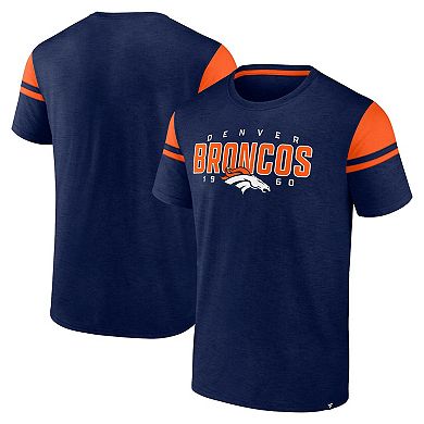 Men's Fanatics Navy Denver Broncos Old School Play Slub T-Shirt