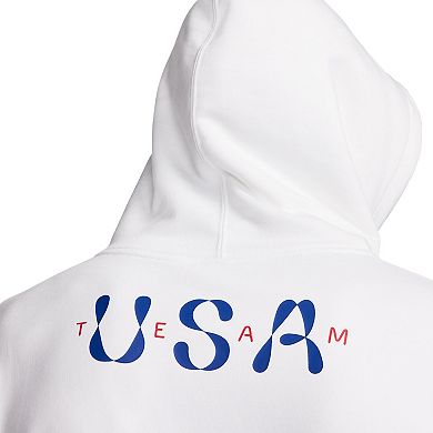 Men's Nike White Team USA Solo Swoosh French Terry Pullover Hoodie