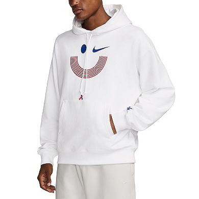 Men's Nike White Team USA Solo Swoosh French Terry Pullover Hoodie