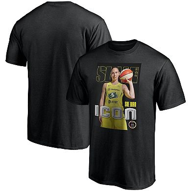 Men's Fanatics Sue Bird Black Seattle Storm Slam Cover T-Shirt