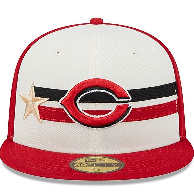 Men's New Era  Cream/Red Cincinnati Reds 2024 MLB All-Star Game Workout 59FIFTY Fitted Hat