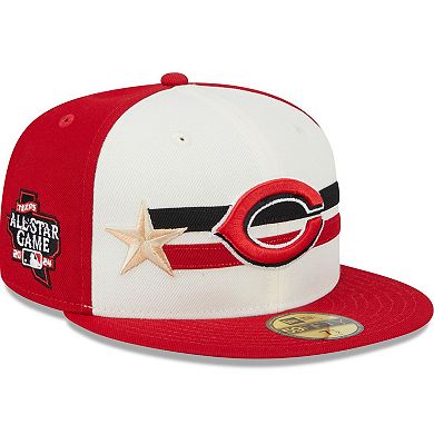 Men's New Era  Cream/Red Cincinnati Reds 2024 MLB All-Star Game Workout 59FIFTY Fitted Hat