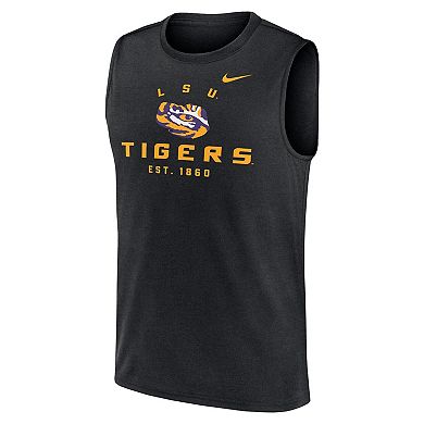 Men's Nike Black LSU Tigers Primetime Legend Lock Up Performance Muscle Tank Top