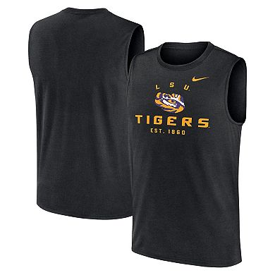 Men's Nike Black LSU Tigers Primetime Legend Lock Up Performance Muscle Tank Top