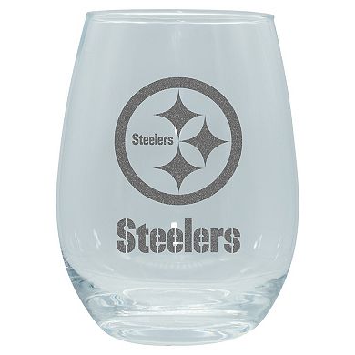 The Memory Company Pittsburgh Steelers 2-Pack 15oz. Stemless Wine Glass Set