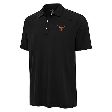 Men's Antigua Black Texas Longhorns SEC Western Polo