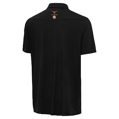 Men's Antigua Black Texas Longhorns SEC Western Polo