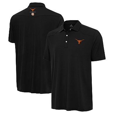 Men's Antigua Black Texas Longhorns SEC Western Polo