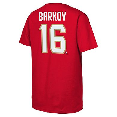 Youth Aleksander Barkov Red Florida Panthers 2024 Stanley Cup Champions Name & Number T-Shirt