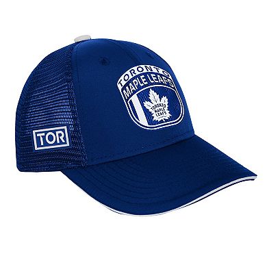 Youth Fanatics Blue Toronto Maple Leafs 2024 NHL Draft On Stage Trucker Adjustable Hat