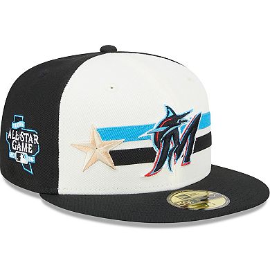 Men's New Era  Cream/Black Miami Marlins 2024 MLB All-Star Game Workout 59FIFTY Fitted Hat