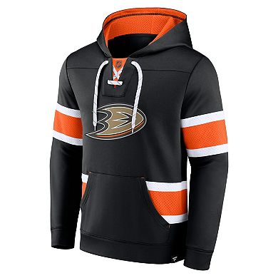 Men's Fanatics Black Anaheim Ducks Power Play Warrior Pullover Hoodie