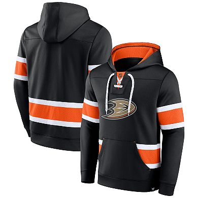 Men's Fanatics Black Anaheim Ducks Power Play Warrior Pullover Hoodie