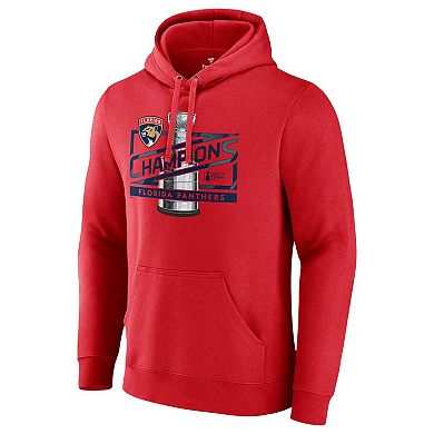 Men's Fanatics  Red Florida Panthers 2024 Stanley Cup Champions Primetime Fleece Pullover Hoodie