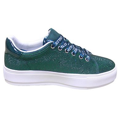 Women's Cuce Green Philadelphia Eagles Team Color Crystal Sneakers